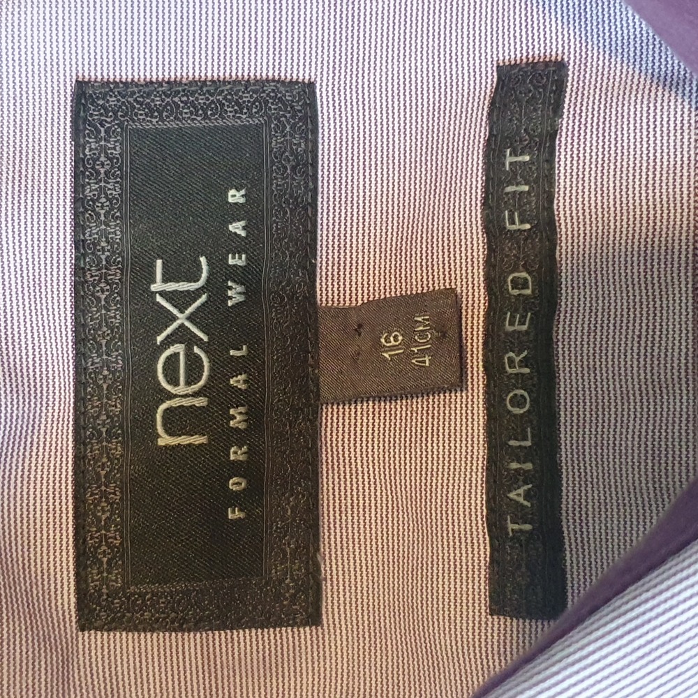 Chest 44" Collar 16" Purple Formal Tailored Cotton Shirt - Picture 5 of 7